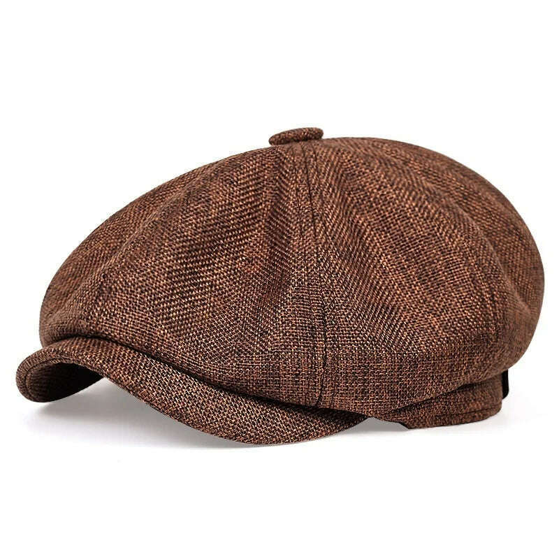 New Men Casual Newsboy Hat Spring Summer thin retro beret Hat wild casual Hats unisex octagonal Cap Fashion Hip Hop Caps gorras - KIMLUD
