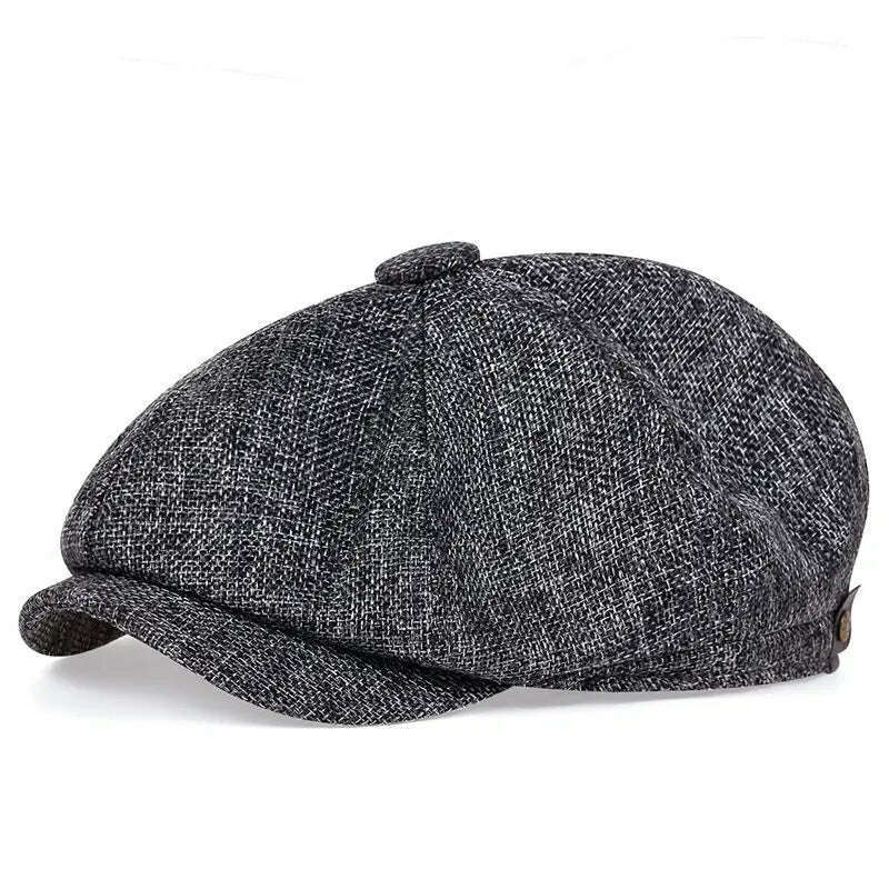 New Men Casual Newsboy Hat Spring Summer thin retro beret Hat wild casual Hats unisex octagonal Cap Fashion Hip Hop Caps gorras - KIMLUD