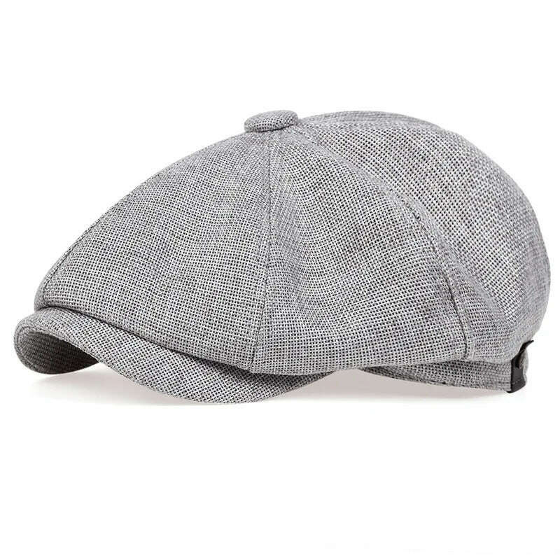 New Men Casual Newsboy Hat Spring Summer thin retro beret Hat wild casual Hats unisex octagonal Cap Fashion Hip Hop Caps gorras - KIMLUD