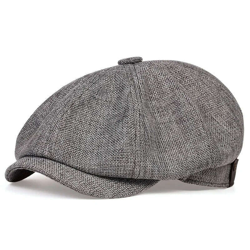 New Men Casual Newsboy Hat Spring Summer thin retro beret Hat wild casual Hats unisex octagonal Cap Fashion Hip Hop Caps gorras - KIMLUD