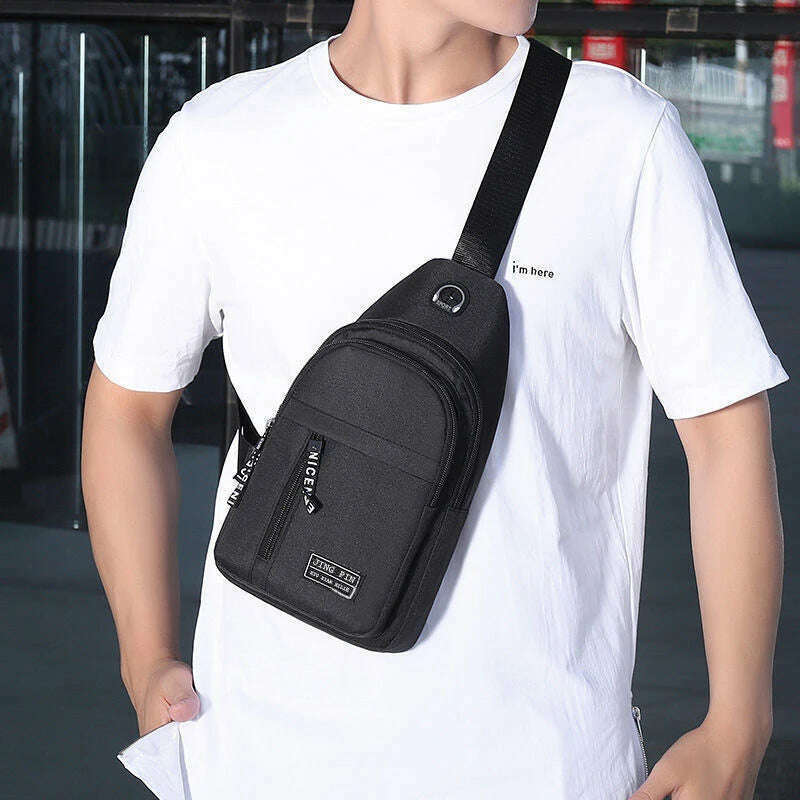 New Men Shoulder Bags Chest Bag Multifuncional Crossbody Bags Travel Sling Bag - KIMLUD