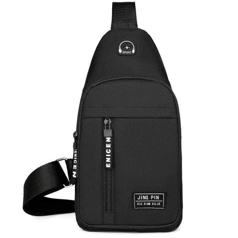 KIMLUD, New Men Shoulder Bags Chest Bag Multifuncional Crossbody Bags Travel Sling Bag, single black, KIMLUD APPAREL - Womens Clothes