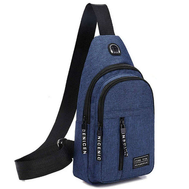 KIMLUD, New Men Shoulder Bags Chest Bag Multifuncional Crossbody Bags Travel Sling Bag, double blue, KIMLUD APPAREL - Womens Clothes