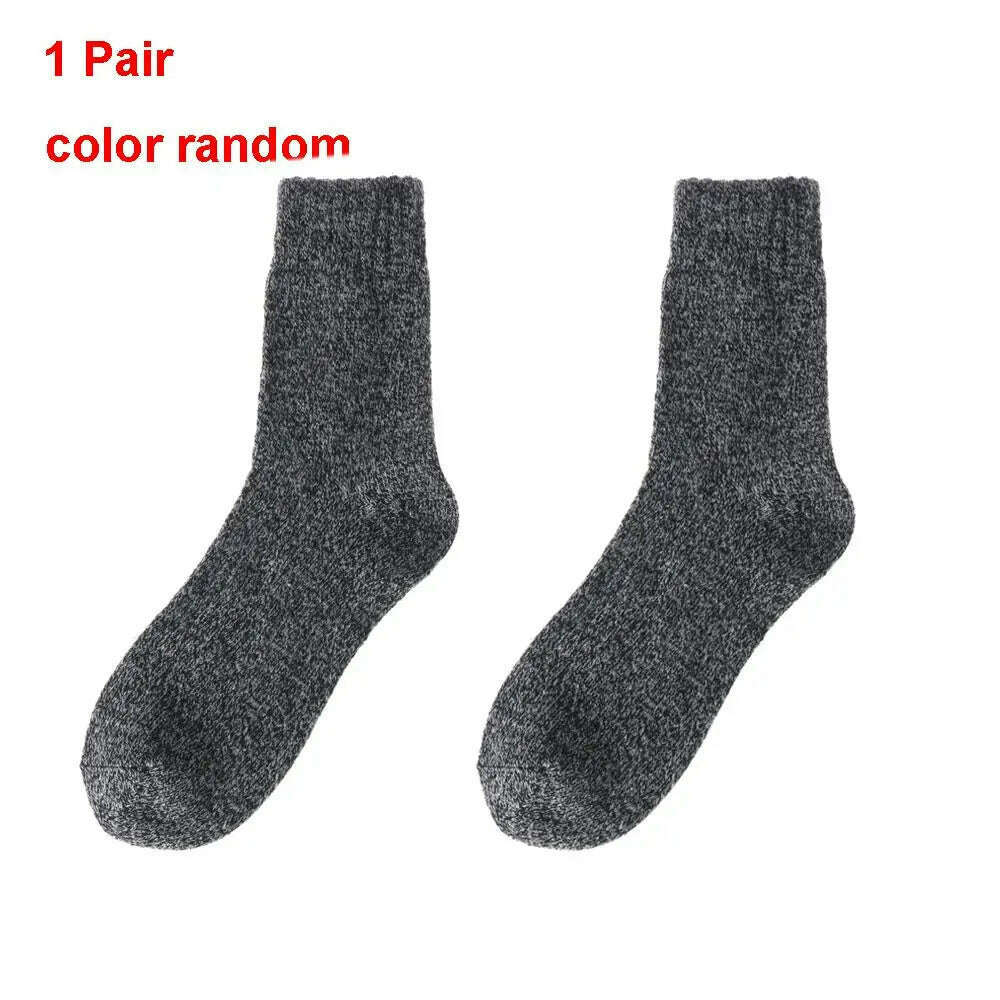 KIMLUD, New Men's Wool Socks Stripe Casual Calcetines Hombre Thick Cotton Socks Winter Warm Socks Male Soft Skin-friendly, -1pair-, KIMLUD APPAREL - Womens Clothes