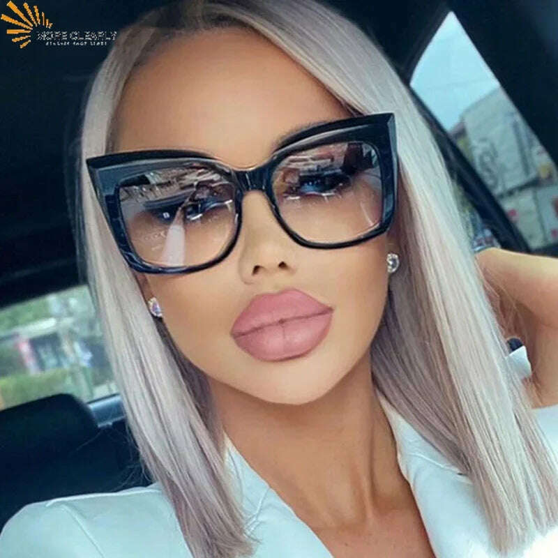 New Oversized Cat Eye Sunglasses 2022 Fashion Women Shades Trending Men Gradient Sun Glasses Shades UV400 Glasses Goggles - KIMLUD