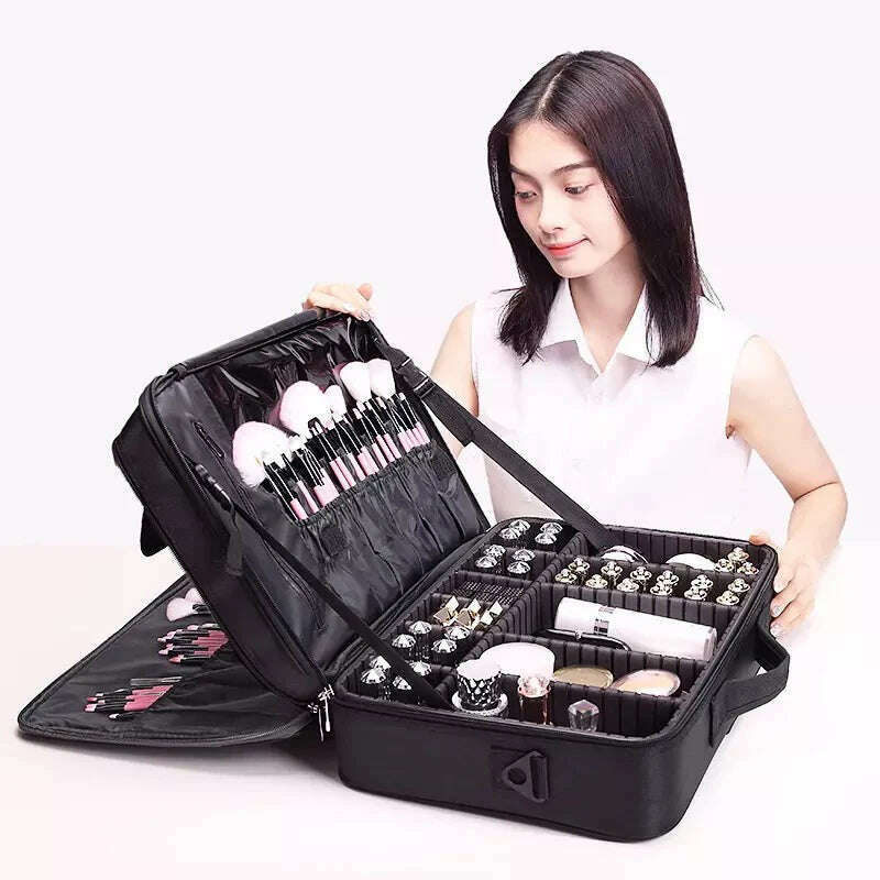 New Oxford Cloth Makeup Bag For Women Waterproof Large Capacity Travel Cosmetic Case - KIMLUD