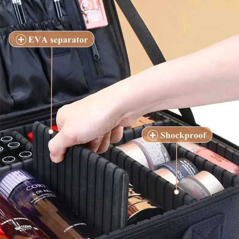 New Oxford Cloth Makeup Bag For Women Waterproof Large Capacity Travel Cosmetic Case - KIMLUD