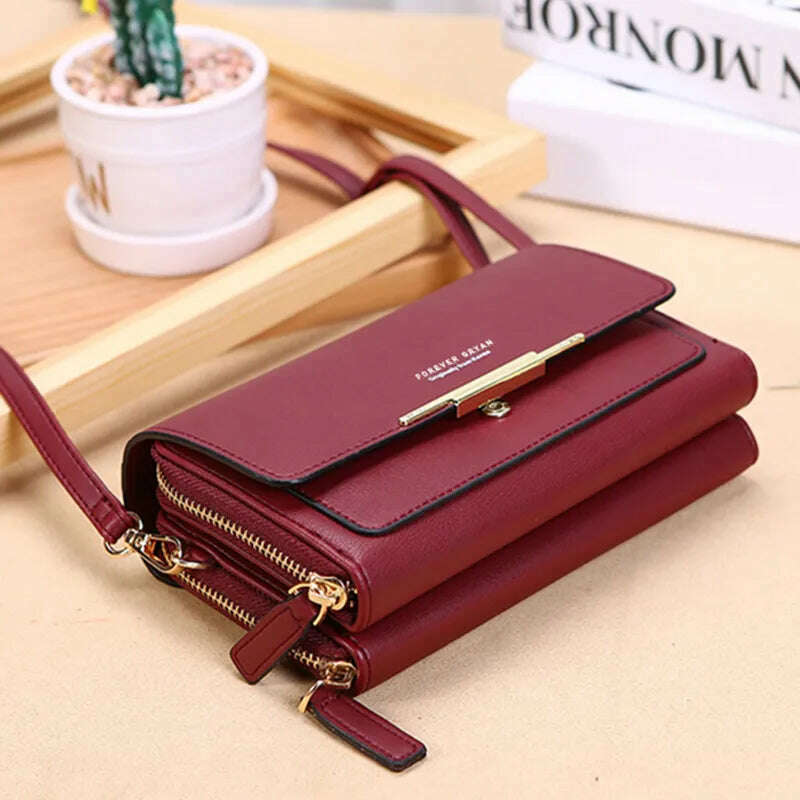 New Pu Leather Women Handbags Female Multifunctional Large Capacity Shoulder Bags Fashion Crossbody Bags For Ladies Phone Purse - KIMLUD