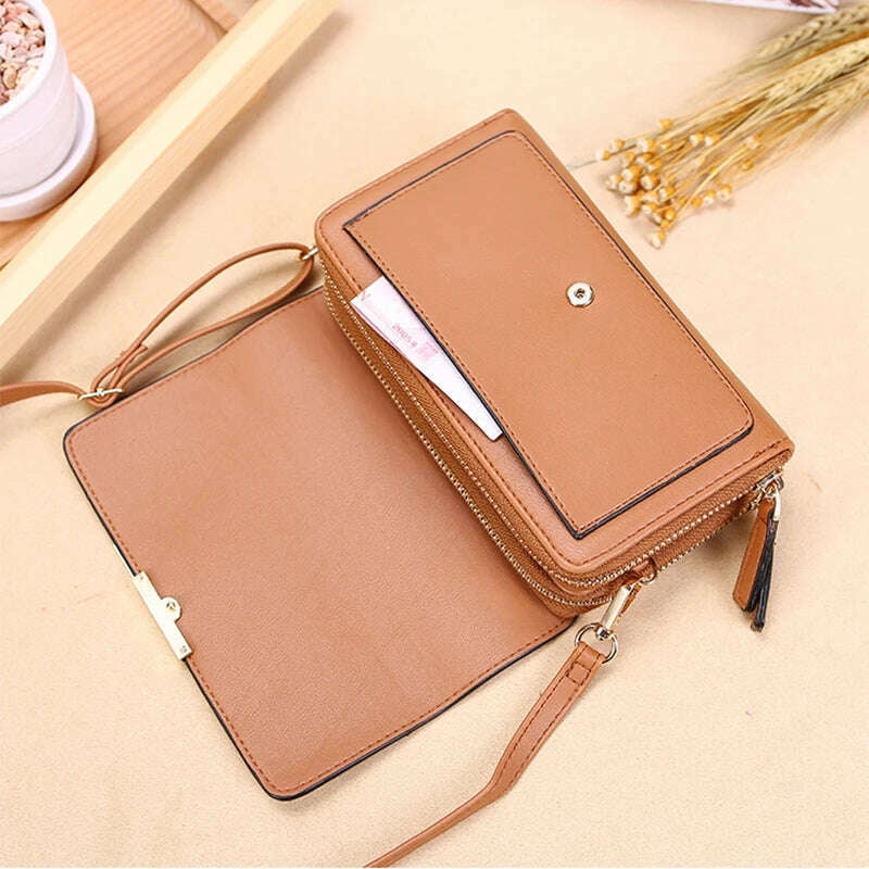 New Pu Leather Women Handbags Female Multifunctional Large Capacity Shoulder Bags Fashion Crossbody Bags For Ladies Phone Purse - KIMLUD