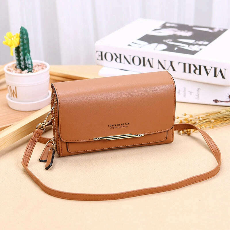 New Pu Leather Women Handbags Female Multifunctional Large Capacity Shoulder Bags Fashion Crossbody Bags For Ladies Phone Purse - KIMLUD