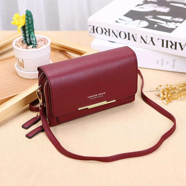 KIMLUD, New Pu Leather Women Handbags Female Multifunctional Large Capacity Shoulder Bags Fashion Crossbody Bags For Ladies Phone Purse, KIMLUD Womens Clothes