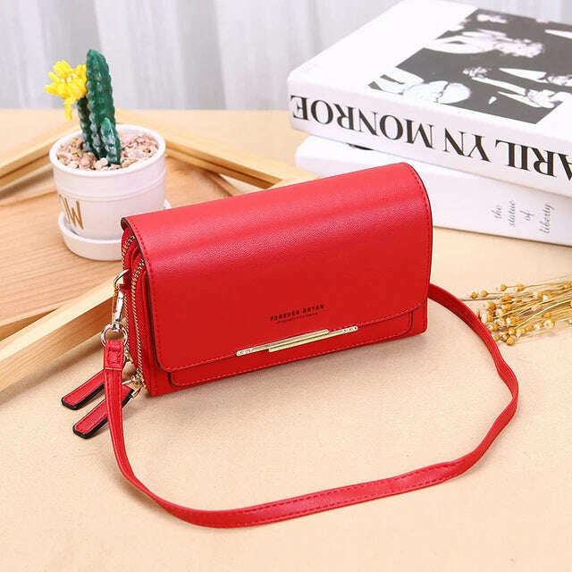 New Pu Leather Women Handbags Female Multifunctional Large Capacity Shoulder Bags Fashion Crossbody Bags For Ladies Phone Purse - KIMLUD