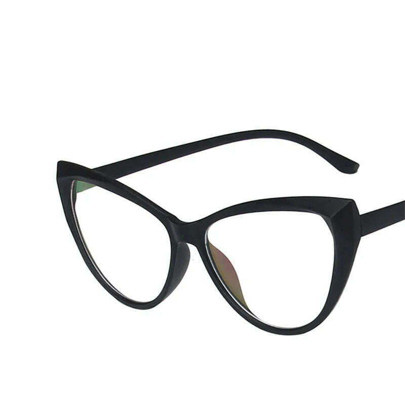 KIMLUD, New Retro Cat Eye Glasses Frame Women Brand Vintage Trend Anti-blue Light Glasses Transparent Frame Myopia Eyeglasses, Matee Black Clear / CHINA, KIMLUD Womens Clothes