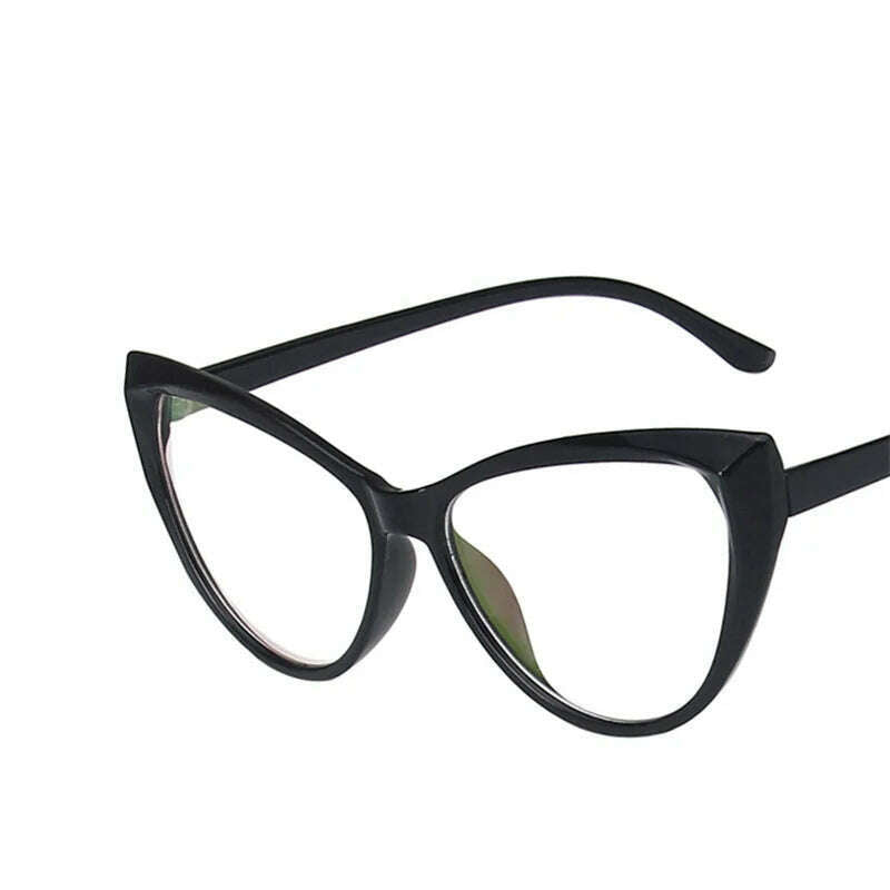 KIMLUD, New Retro Cat Eye Glasses Frame Women Brand Vintage Trend Anti-blue Light Glasses Transparent Frame Myopia Eyeglasses, Black Clear / CHINA, KIMLUD Womens Clothes