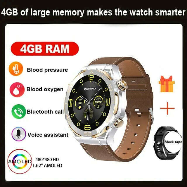 New Smart Watch Men 4GB ROM Bluetooth Call NFC IP68 Waterproof GPS Track AI Voice Assistant Women Smart Watch For Huawei Xiaomi - KIMLUD