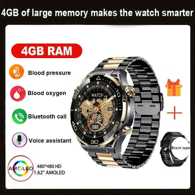 New Smart Watch Men 4GB ROM Bluetooth Call NFC IP68 Waterproof GPS Track AI Voice Assistant Women Smart Watch For Huawei Xiaomi - KIMLUD