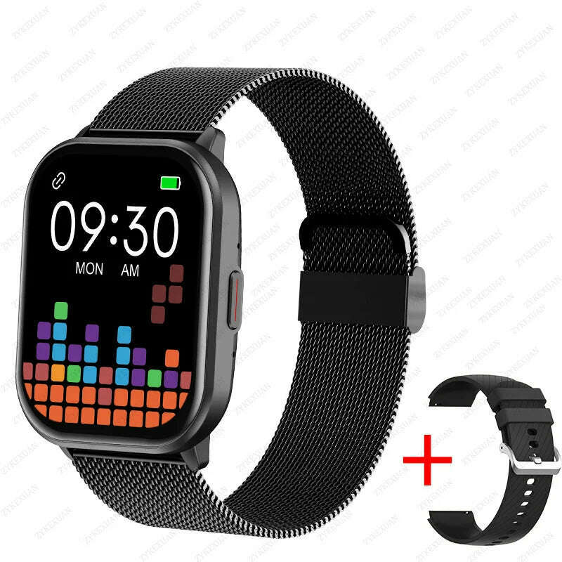 KIMLUD, New Smart Watch Men Women Heart Rate Blood Pressure 100+ Sports Modes Fitness Tracker Bluetooth Call Smartwatch Man For Xiaomi, Black mesh strap / Bluetooth call, KIMLUD APPAREL - Womens Clothes