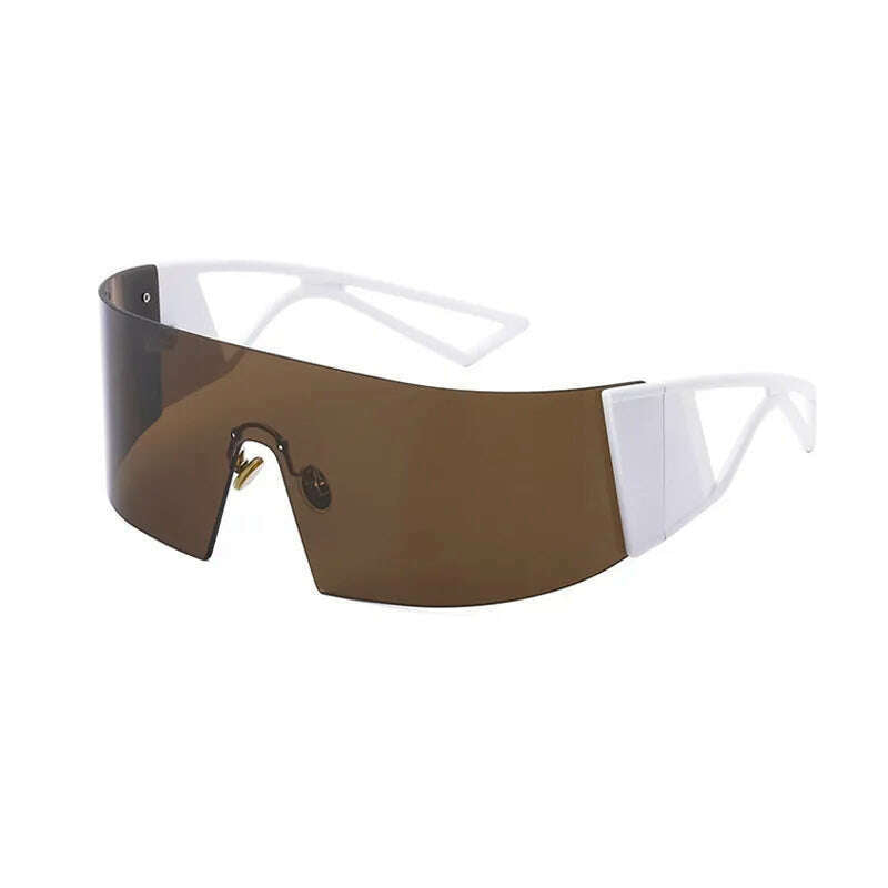 New Sports Goggles Rimless Sunglasses Women Men Stylish Punk Glasses Y2k Sun Glasses Brand Designer Mirror Sport UV400 Eyewear - KIMLUD