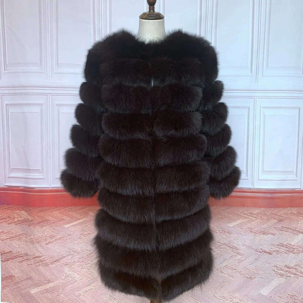 KIMLUD, NEW style  4in1 real fur coats Women Natural Real Fur Jackets Vest Winter Outerwear Women fox fur coat high quality fur Clothes, brown / XXL bust104CM, KIMLUD APPAREL - Womens Clothes