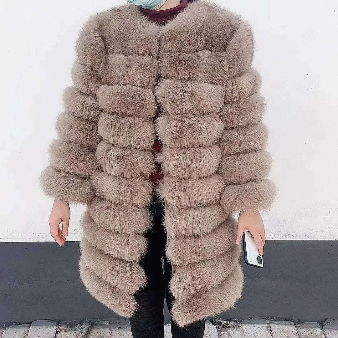 NEW style 4in1 real fur coats Women Natural Real Fur Jackets Vest Winter Outerwear Women fox fur coat high quality fur Clothes - KIMLUD