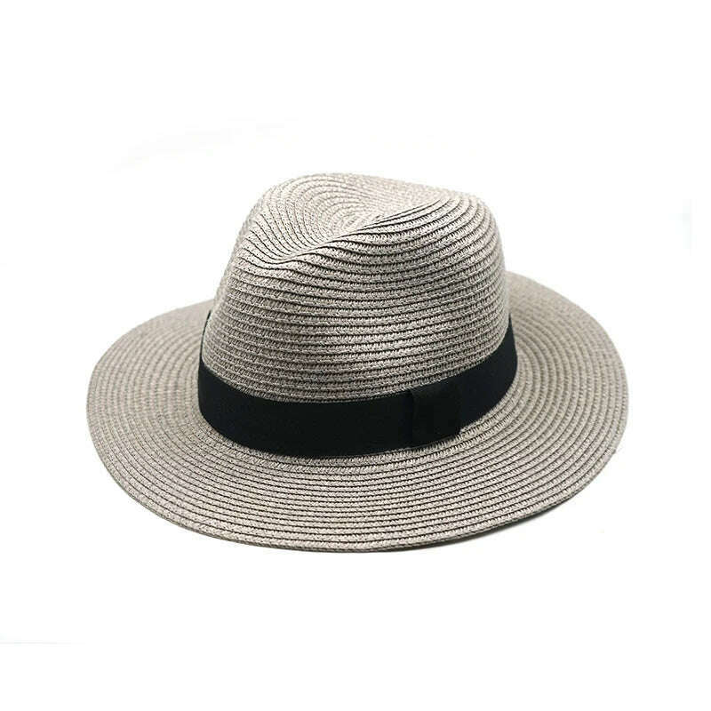 KIMLUD, New Summer unisex Ribbon sun hat casual vacation Panama Topper hat straw hat women Beach jazz men hats Foldable Chapeau, 3 / One Size, KIMLUD APPAREL - Womens Clothes