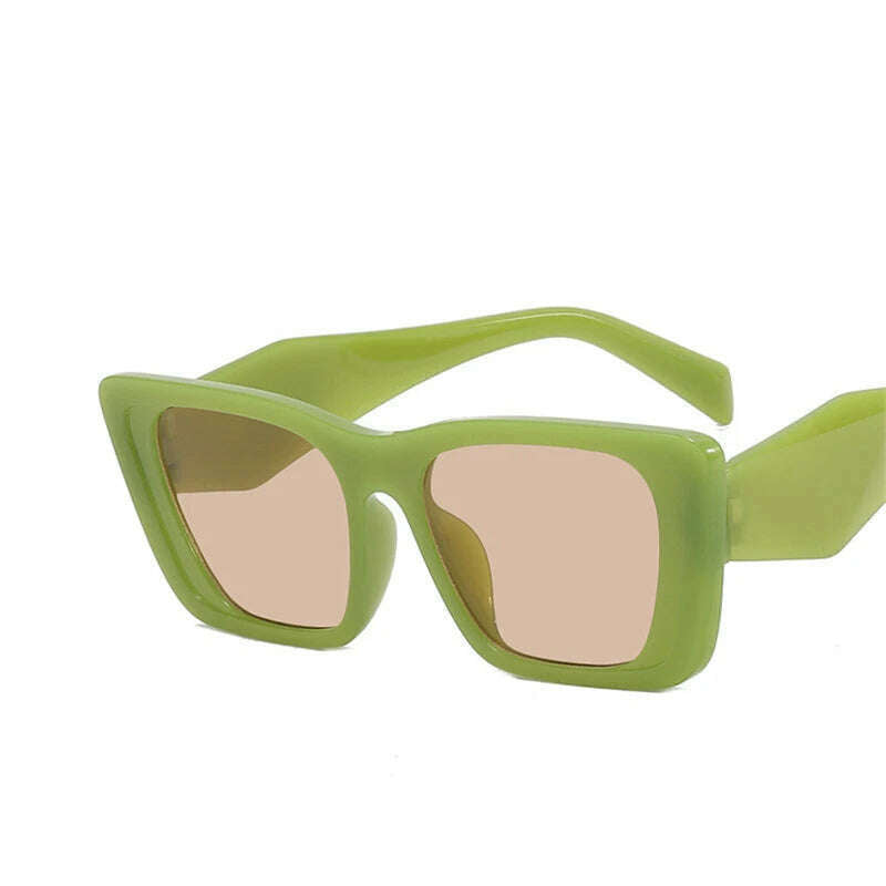 KIMLUD, New Trend Sunglasses Women Luxury Brand Vintage Square Sun Glasses Fashion Retro Ladies Cat Eye Eyewear Eyeglasses oculos de sol, green tea / only 1pcs sunglasses, KIMLUD APPAREL - Womens Clothes