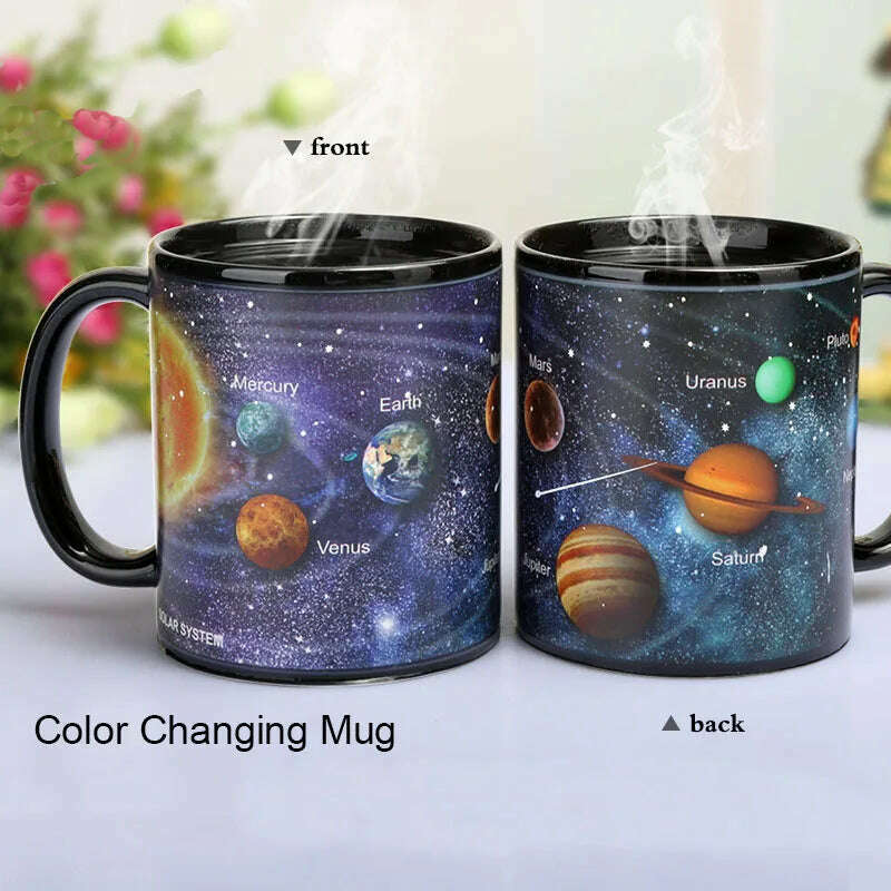 Newest Style Ceramic Cups Changing Color Mug Milk Coffee Mugs Friends Gifts Student Breakfast Cup Star Solar System Mugs - KIMLUD