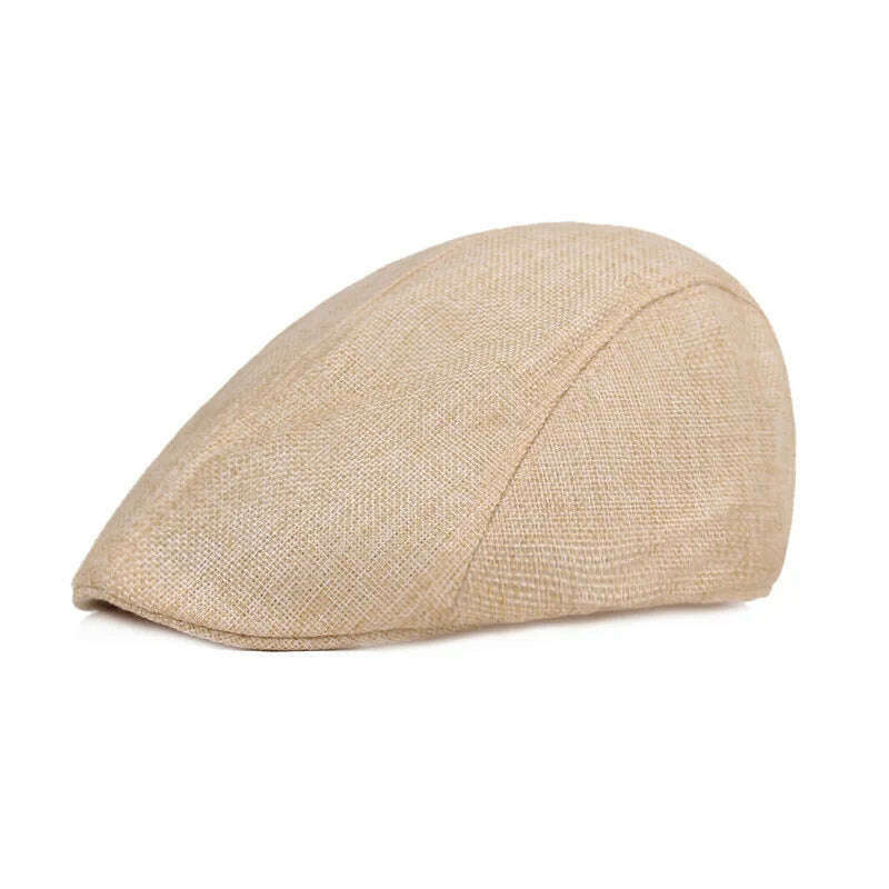 KIMLUD, Newsboy Hat Men Beret Cabbie Driving Hunting Caps Vintage Tweed Peaky Blinders Berets Flat Peaked Cap Street Hats for Men Women, Style 03 Beige, KIMLUD APPAREL - Womens Clothes