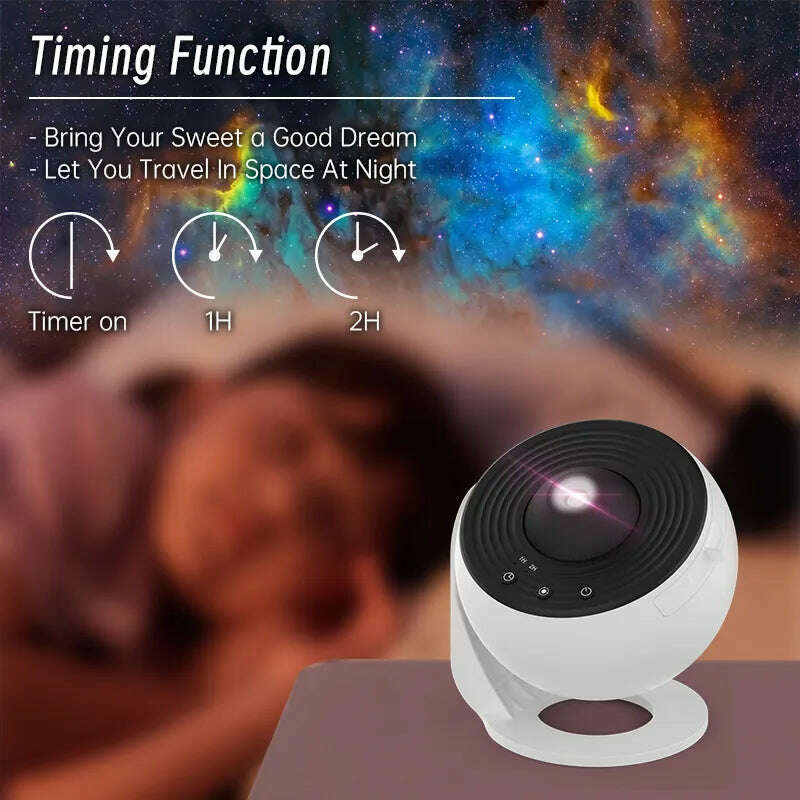 Night Light Galaxy Projector Starry Sky Projector 360° Rotate Planetarium Lamp For Kids Bedroom Valentines Day Gift Wedding Deco - KIMLUD