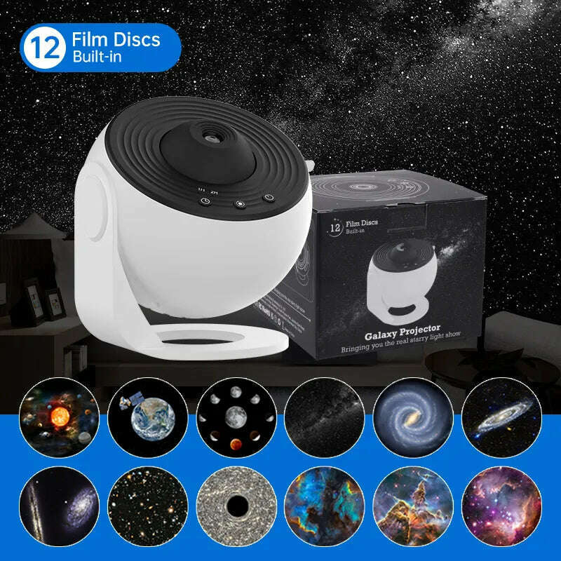 Night Light Galaxy Projector Starry Sky Projector 360° Rotate Planetarium Lamp For Kids Bedroom Valentines Day Gift Wedding Deco - KIMLUD