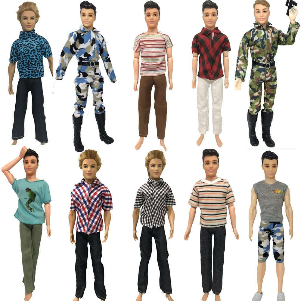 NK Mix Prince Ken Doll Clothes Fashion Suit Cool Outfit For Barbie Boy KEN Doll Accessories Presents Baby Gift DIY Toys JJ - KIMLUD