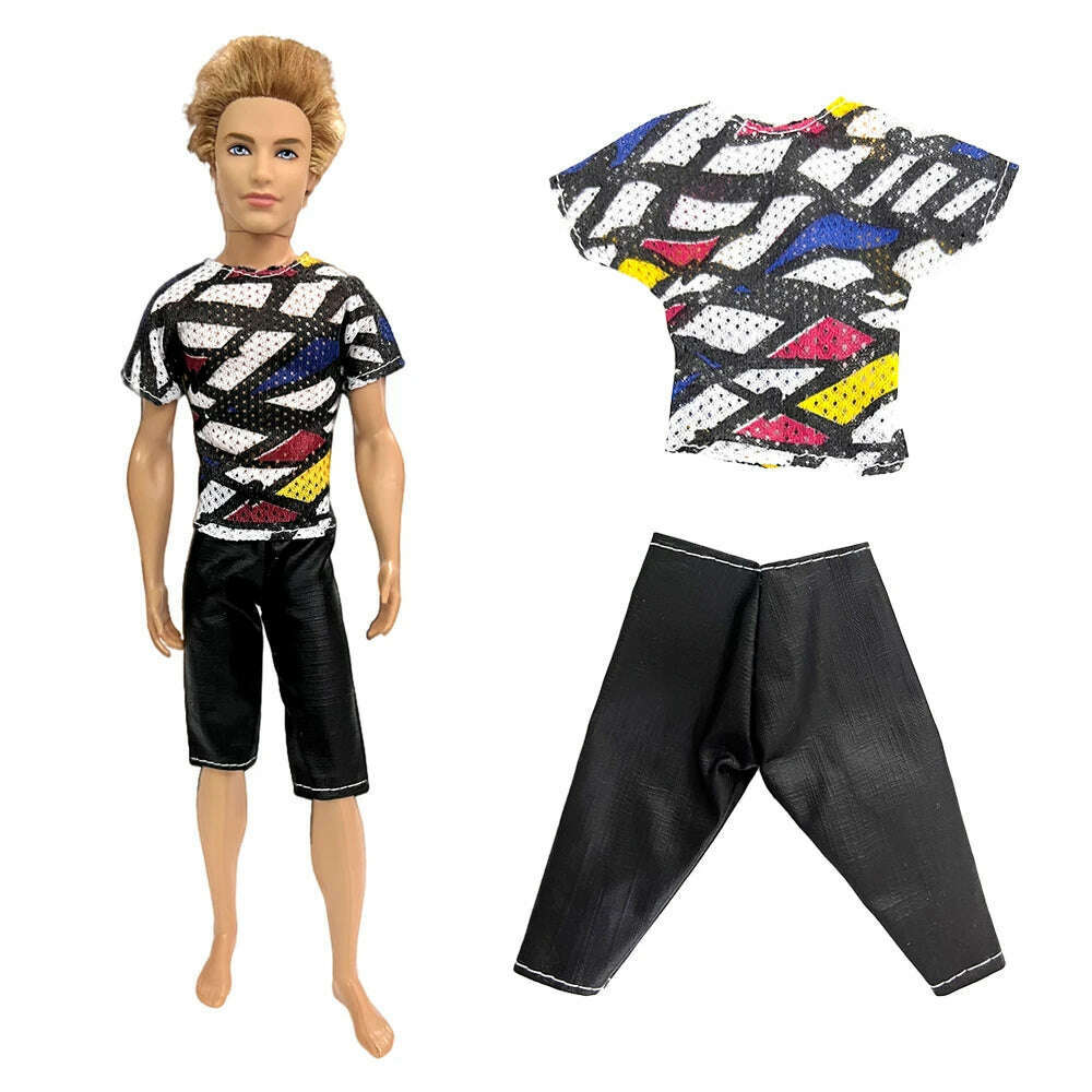 NK Mix Prince Ken Doll Clothes Fashion Suit Cool Outfit For Barbie Boy KEN Doll Accessories Presents Baby Gift DIY Toys JJ - KIMLUD