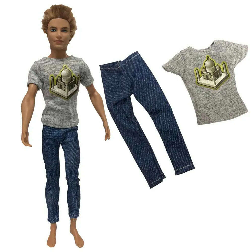 NK Mix Prince Ken Doll Clothes Fashion Suit Cool Outfit For Barbie Boy KEN Doll Accessories Presents Baby Gift DIY Toys JJ - KIMLUD