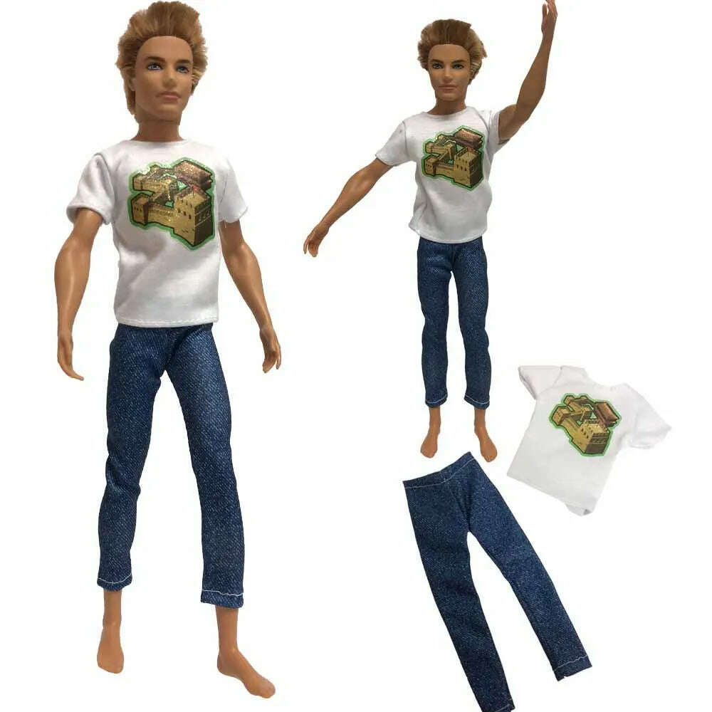 NK Mix Prince Ken Doll Clothes Fashion Suit Cool Outfit For Barbie Boy KEN Doll Accessories Presents Baby Gift DIY Toys JJ - KIMLUD