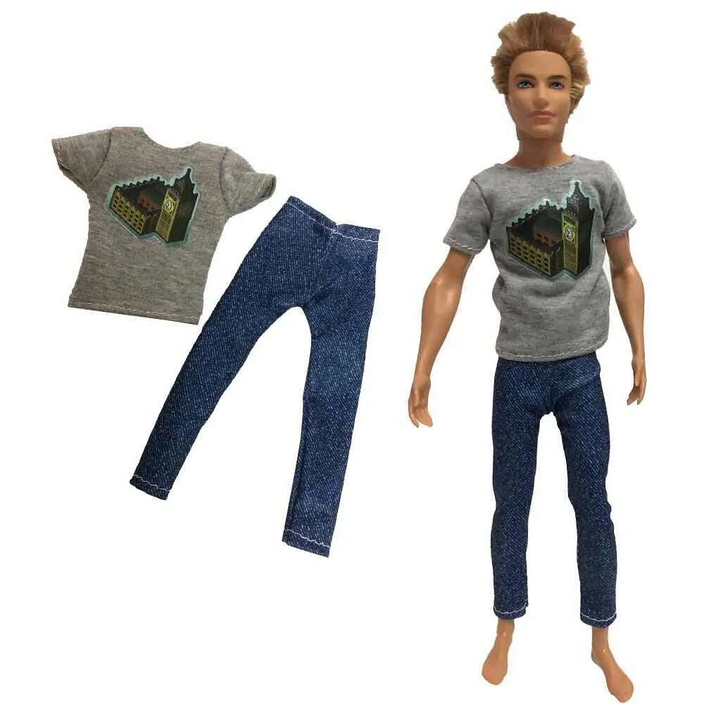 NK Mix Prince Ken Doll Clothes Fashion Suit Cool Outfit For Barbie Boy KEN Doll Accessories Presents Baby Gift DIY Toys JJ - KIMLUD