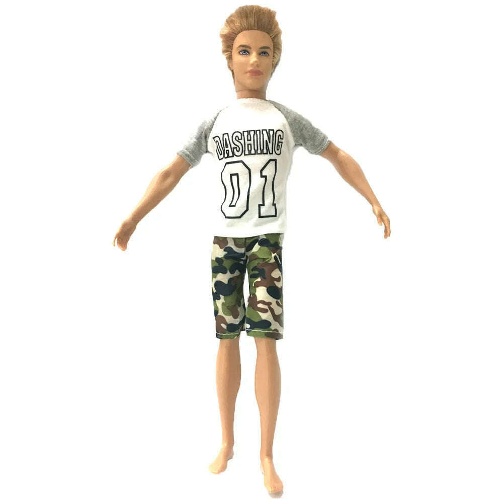 NK Mix Prince Ken Doll Clothes Fashion Suit Cool Outfit For Barbie Boy KEN Doll Accessories Presents Baby Gift DIY Toys JJ - KIMLUD