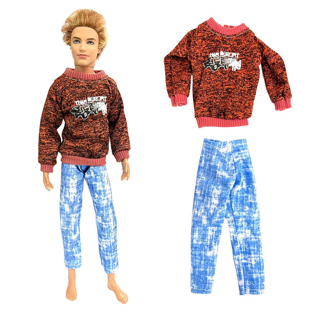 NK Mix Prince Ken Doll Clothes Fashion Suit Cool Outfit For Barbie Boy KEN Doll Accessories Presents Baby Gift DIY Toys JJ - KIMLUD