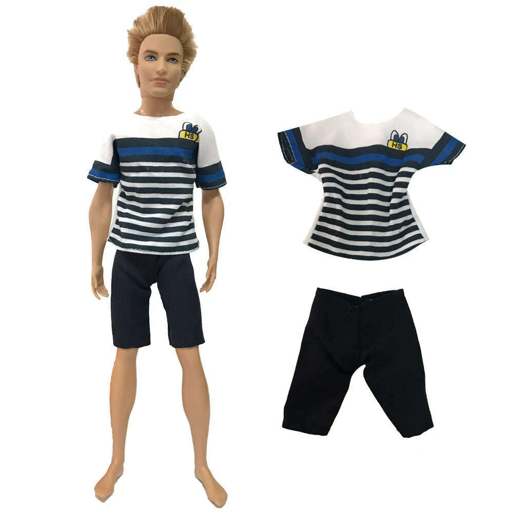 NK Mix Prince Ken Doll Clothes Fashion Suit Cool Outfit For Barbie Boy KEN Doll Accessories Presents Baby Gift DIY Toys JJ - KIMLUD