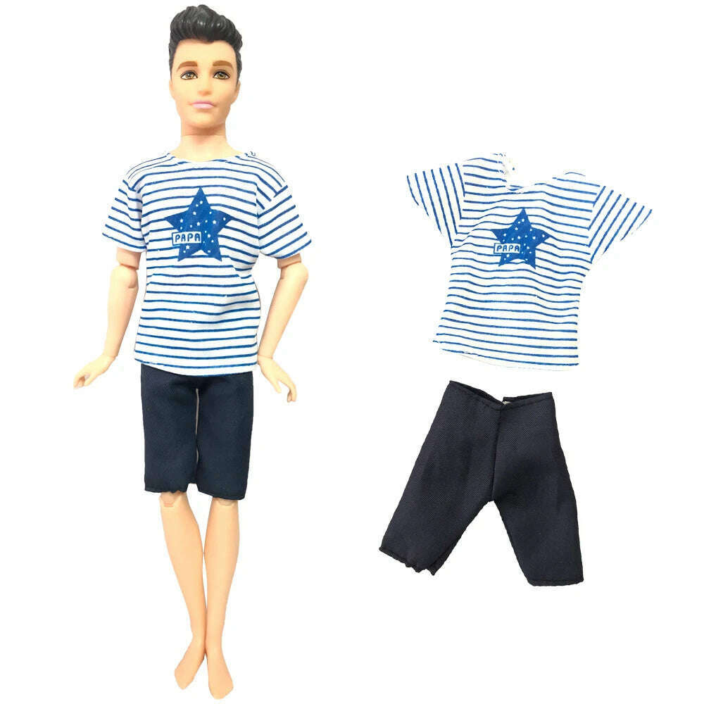 NK Mix Prince Ken Doll Clothes Fashion Suit Cool Outfit For Barbie Boy KEN Doll Accessories Presents Baby Gift DIY Toys JJ - KIMLUD