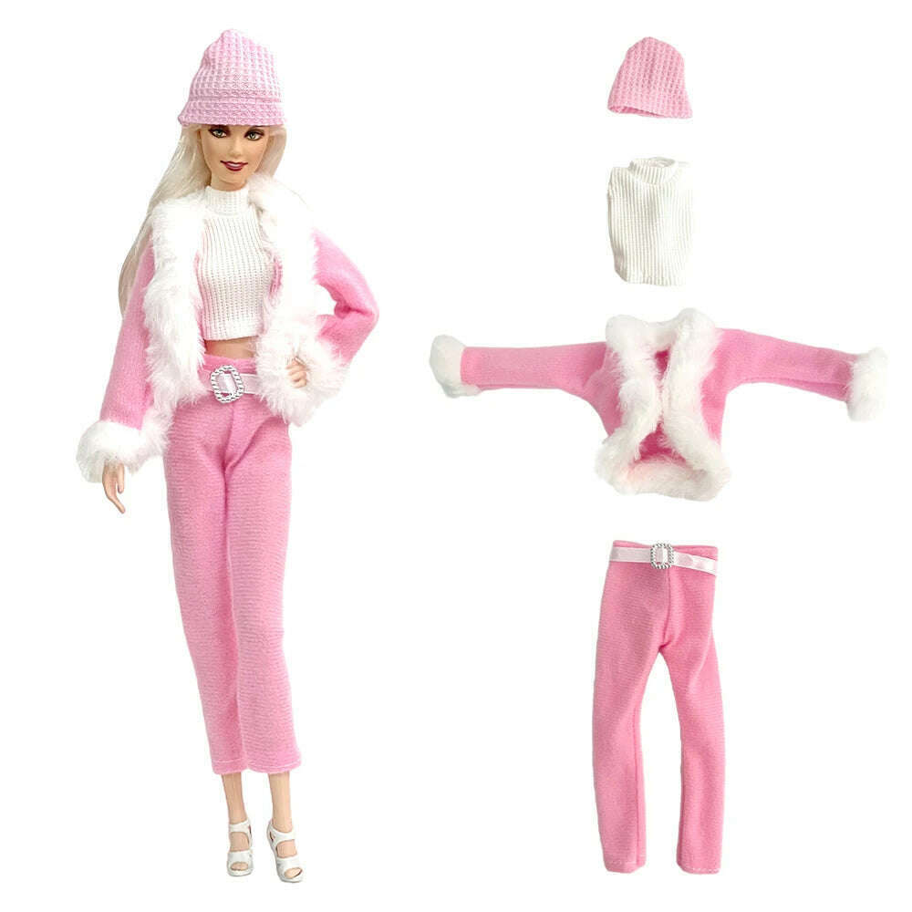 KIMLUD, NK New Outfit  For 1/6 FR Doll Clothes Dress Fashion  Fur  Coat Top Pants Clothing For Barbie Doll Clothes Doll Accessories JJ, Not Include Doll  S, KIMLUD APPAREL - Womens Clothes