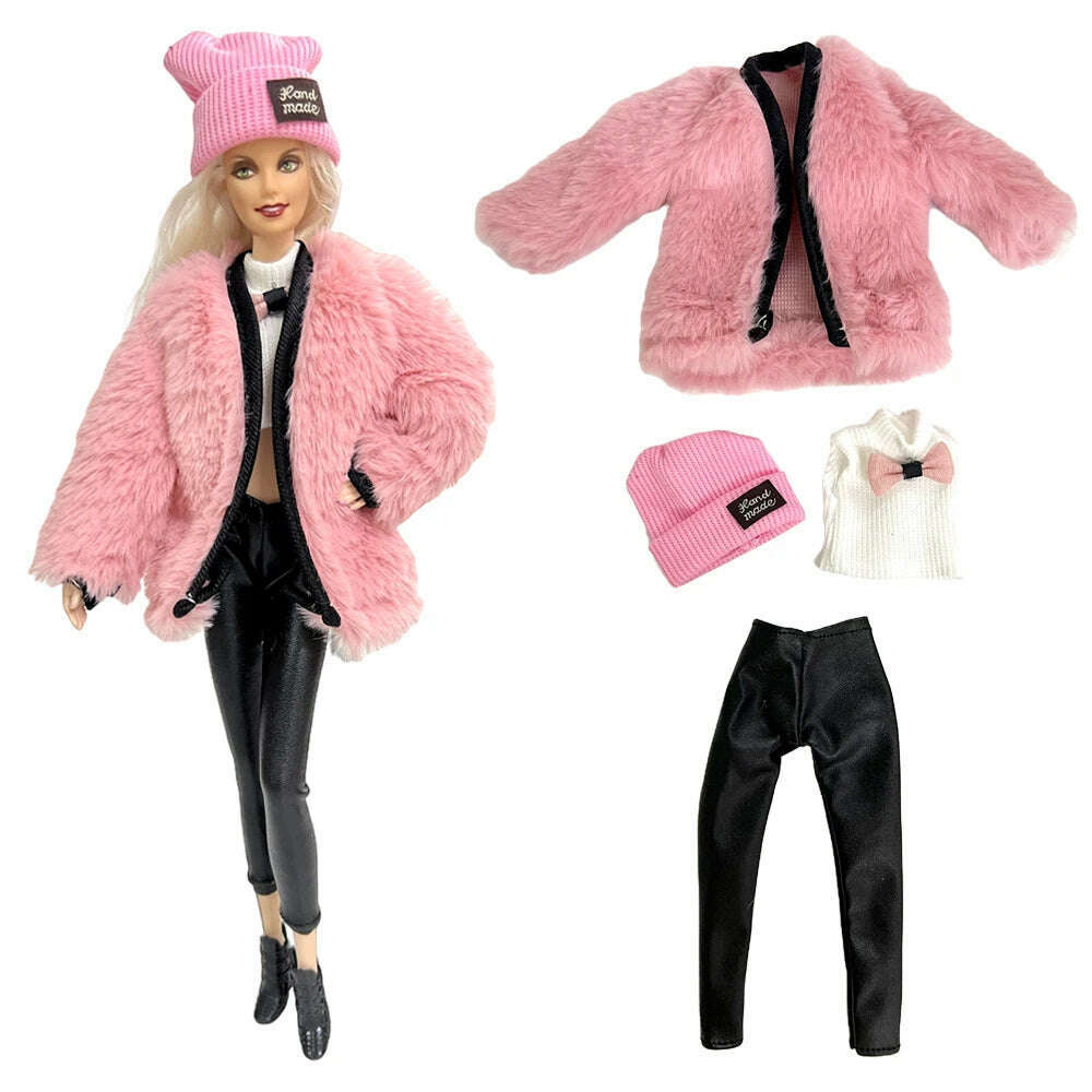 KIMLUD, NK New Outfit  For 1/6 FR Doll Clothes Dress Fashion  Fur  Coat Top Pants Clothing For Barbie Doll Clothes Doll Accessories JJ, Not Include Doll  I, KIMLUD APPAREL - Womens Clothes