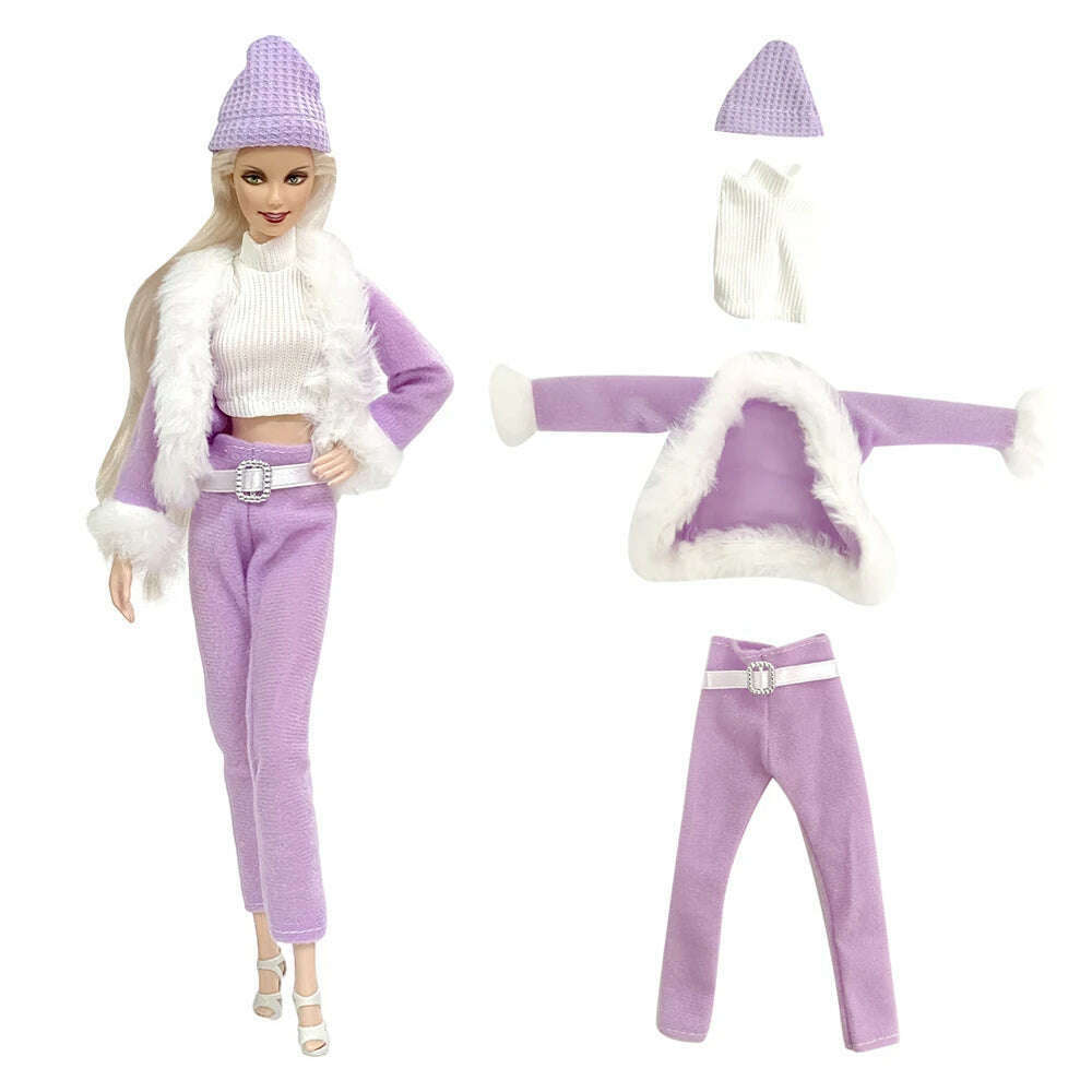 KIMLUD, NK New Outfit  For 1/6 FR Doll Clothes Dress Fashion  Fur  Coat Top Pants Clothing For Barbie Doll Clothes Doll Accessories JJ, Not Include Doll  M, KIMLUD APPAREL - Womens Clothes