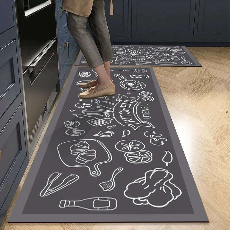 Non-slip Kitchen Mat Long Rugs Crystal Velvet Carpet for Living Room Absorbent Foot Mats Bedroom Doormat Alfombra 러그 주방매트 - KIMLUD