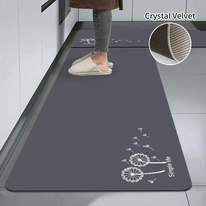 KIMLUD, Non-slip Kitchen Mat Long Rugs Crystal Velvet Carpet for Living Room Absorbent Foot Mats Bedroom Doormat Alfombra 러그 주방매트, Kitchen Mat S6 / L  40x120cm 1pc, KIMLUD APPAREL - Womens Clothes