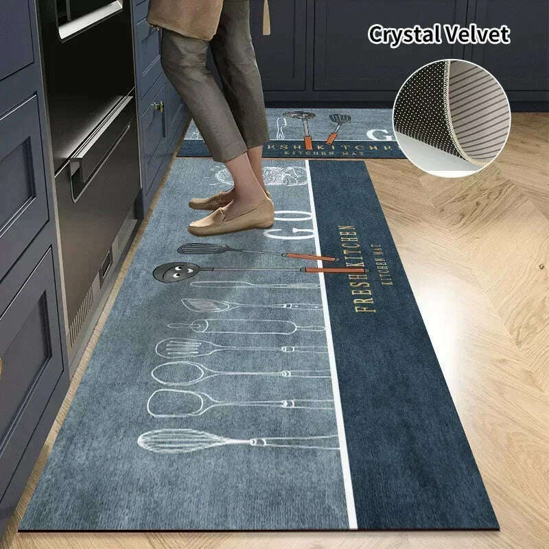 KIMLUD, Non-slip Kitchen Mat Long Rugs Crystal Velvet Carpet for Living Room Absorbent Foot Mats Bedroom Doormat Alfombra 러그 주방매트, Kitchen Mat S2 / S  40x60cm 1pc, KIMLUD APPAREL - Womens Clothes