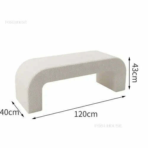 KIMLUD, Nordic Entrance Shoe Changing Stools Modern Home Furniture Simple Bed End Ottoman cashmere Bench Living Room Sofa Stools B, 120X40X43cm, KIMLUD APPAREL - Womens Clothes