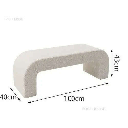 KIMLUD, Nordic Entrance Shoe Changing Stools Modern Home Furniture Simple Bed End Ottoman cashmere Bench Living Room Sofa Stools B, 100X40X43cm, KIMLUD APPAREL - Womens Clothes