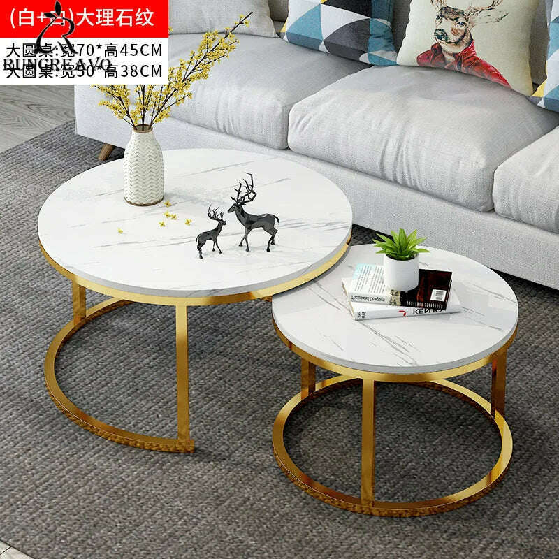 KIMLUD, Nordic Living Room Coffee Table Writing Luxury Round Side Coffee Table Living Room Furniture Meubles De Salon Home Furniture, KIMLUD Womens Clothes