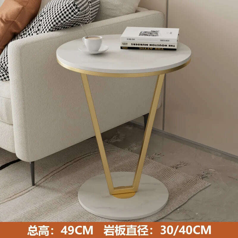 KIMLUD, Nordic Luxury Round Coffee Table Living Room Sofa Side Table Balcony Bay Window Tatami Coffee Table Bedroom Bedside Shelf, Gold C / CHINA, KIMLUD APPAREL - Womens Clothes