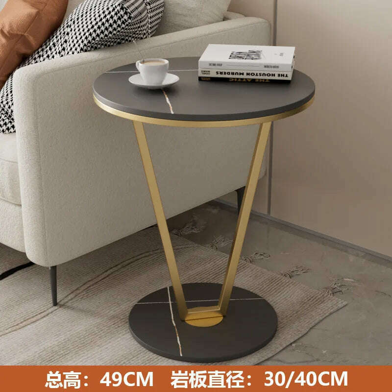 KIMLUD, Nordic Luxury Round Coffee Table Living Room Sofa Side Table Balcony Bay Window Tatami Coffee Table Bedroom Bedside Shelf, Gold B / CHINA, KIMLUD APPAREL - Womens Clothes